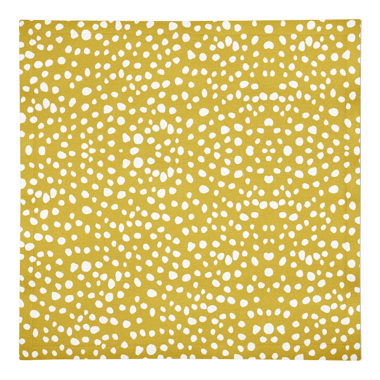 Yellow Painted Spots 10" x 10" Cotton Twill Napkin